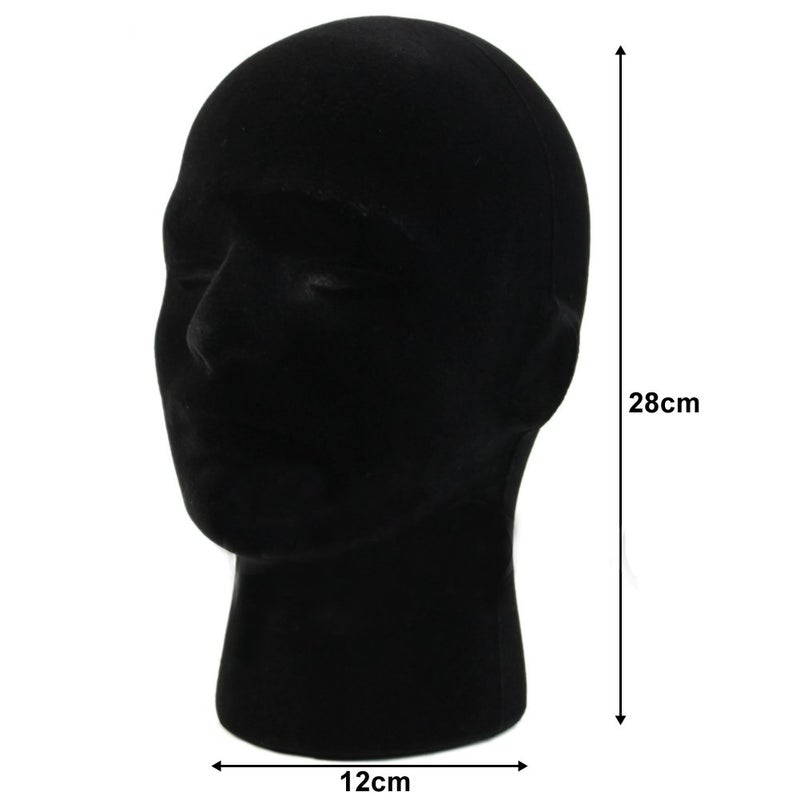 LIAMTU Male Wigs Display Mannequin Head Stand Model HTC Vive VR Headsets Mount Styrofoam Foam Black - Image 4